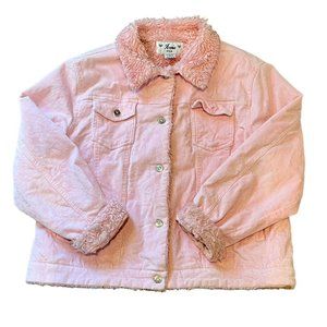 baby pink vintage y2k corduroy quilted coat jacket